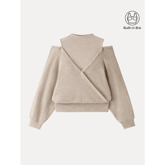 OGL Tops - OGL ProWarm Cozy Mockneck Cutout Shoulder Surplice Brami SIZE M NWT